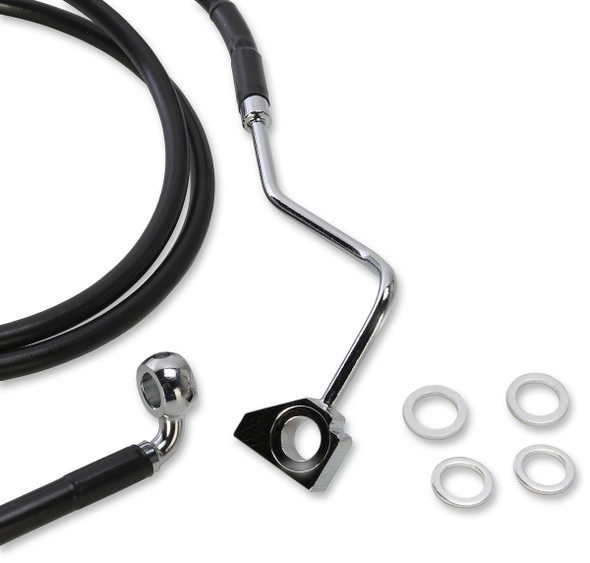 Drag Specialties - 17414507 - Brake Line - Front (Upper) - Black - +6"