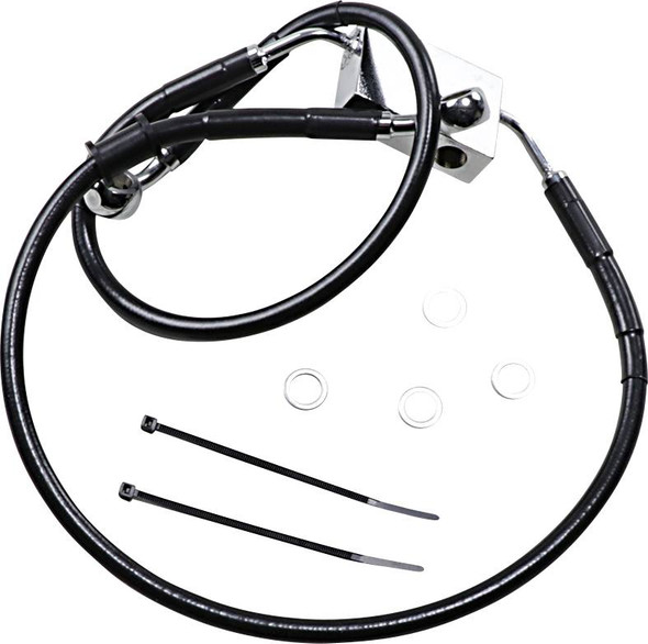 Drag Specialties - 17415291 - Brake Line - Front - +4" - Black - XL