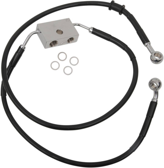 Drag Specialties - 17415295 - Brake Line - Front - +8" - Black - XL