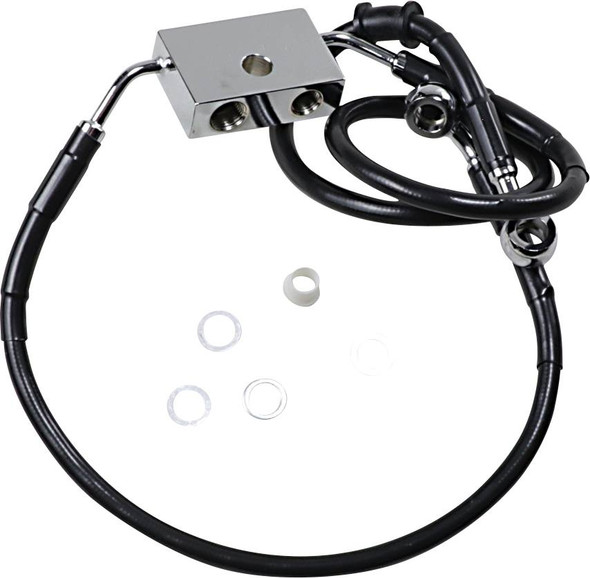 Drag Specialties - 17415293 - Brake Line - Front - +6" - Black - XL