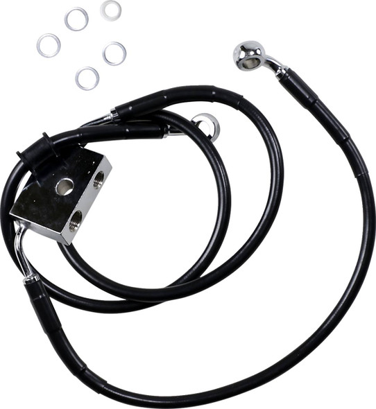 Drag Specialties - 17415311 - Brake Line - Front - +10" - Black - XL