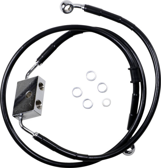 Drag Specialties - 17415313 - Brake Line - Front - +12" - Black - XL