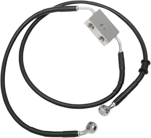 Drag Specialties - 17415309 - Brake Line - Front - +8" - Black - XL