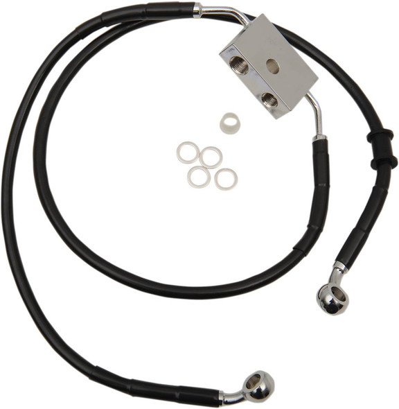 Drag Specialties - 17415317 - Brake Line - Front - +2" - Black - XL