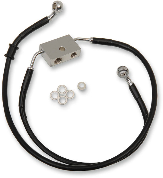 Drag Specialties - 17415339 - Brake Line - Front - +10" - Black - XL