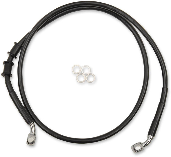 Drag Specialties - 17415375 - Brake Line - Front - +4" - Black - XL