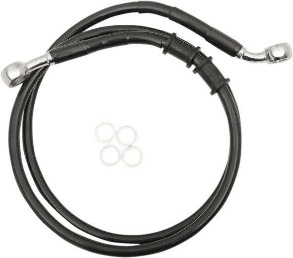 Drag Specialties - 17415393 - Brake Line - Front - +8" - Black - XL