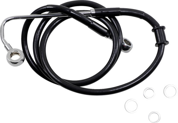 Drag Specialties - 17415763 - Brake Line - +8" - Black - '15-'17 Softail