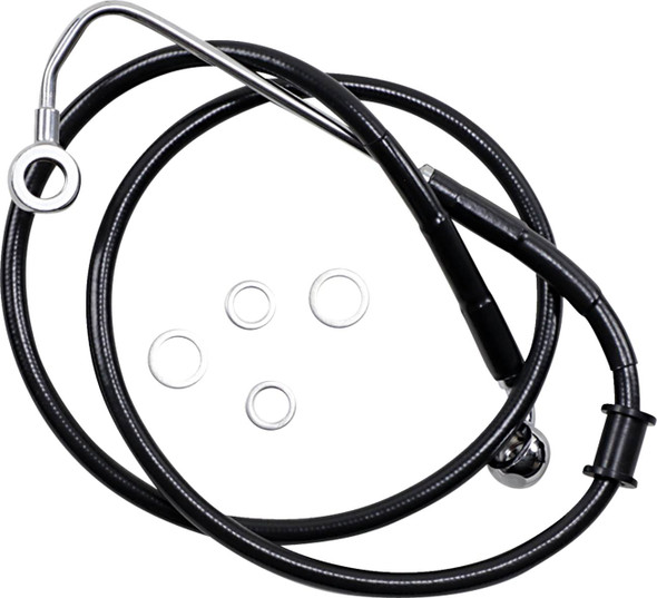Drag Specialties - 17415775 - Brake Line - +10" - Black - '15-'17 Softail