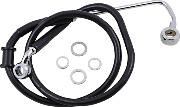 Drag Specialties - 17415783 - Brake Line - +2" - Black - '15-'17 Softail