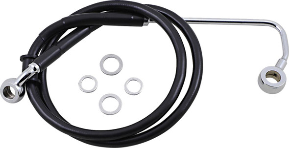 Drag Specialties - 17415784 - Brake Line - +4" - Black - '15-'17 Softail