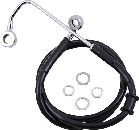 Drag Specialties - 17415787 - Brake Line - +10" - Black - '15-'17 Softail