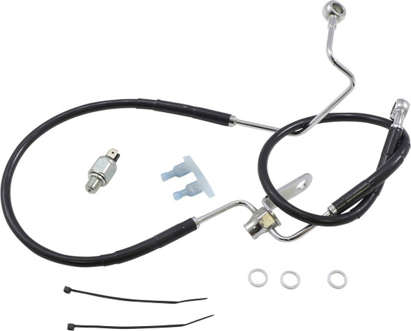 Drag Specialties - 17416236 - Brake Line - Rear - Black - +3" ABS