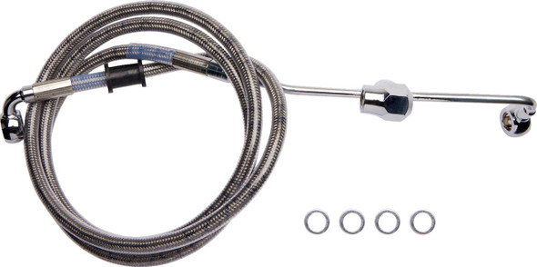 Drag Specialties - 17416338 - Brake Line - Rear - Non-ABS - Stainless Steel