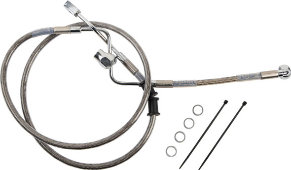 Drag Specialties - 17416342 - Brake Line - Rear - Master Cylinder to ABS - Stainless Steel