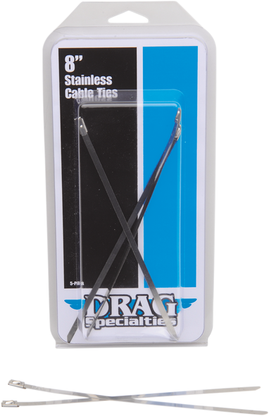 Drag Specialties - 18610671 - Tie Wraps - Stainless Steel - 8"