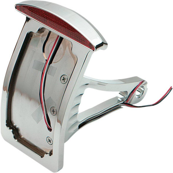Drag Specialties - 20100552 - Side Mount Taillight/License Plate Mount - Curved Vertical - Half-Moon