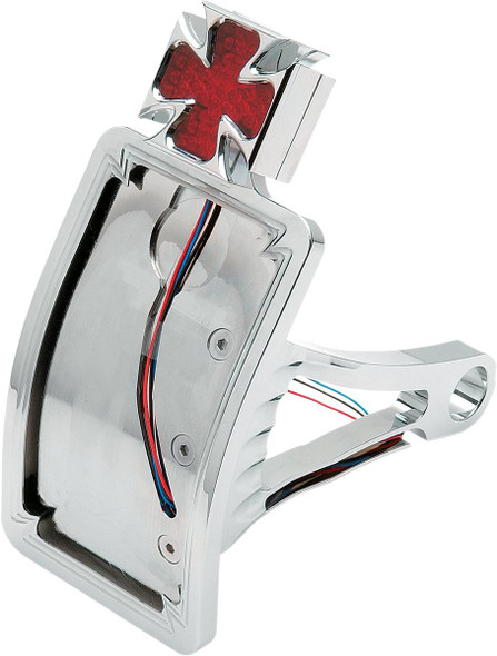 Drag Specialties - 20100558 - Taillight/License Plate - Side Mount - Curved Vertical - Maltese Cross
