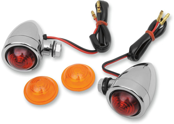 Drag Specialties - 20400532 - Mini-Bullet Light Kit - Amber/Red