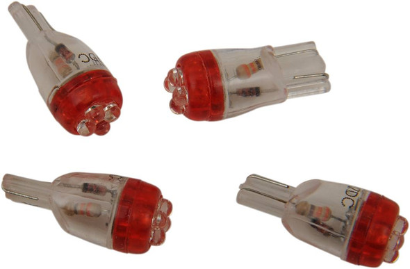 Drag Specialties - 20600007 - Mini Wedge LED Bulbs - Red