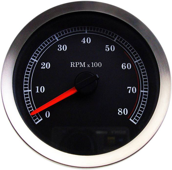 Drag Specialties - 22110166 - 4" Electronic Tachometer - Black Face