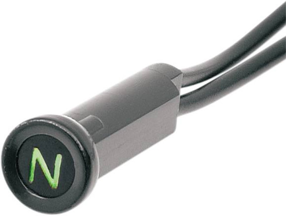 Drag Specialties - 22120103 - Snap-In Indicator Light - Neutral - Black Bezel