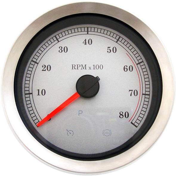 Drag Specialties - 22110167 - 4" Electronic Tachometer - White Face