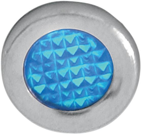 Drag Specialties - 22120109 - Snap-In Indicator Light - Blue - Stainless Steel Bezel