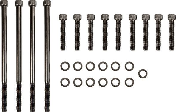 Drag Specialties - 24010570 - Bolt Kit - Primary Cover - Knurled - Black/Chrome - '07-'16 Touring