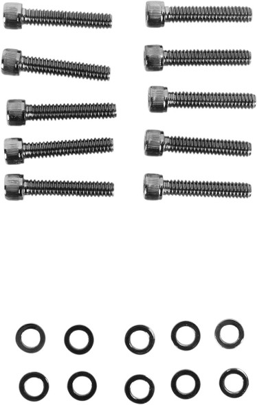 Drag Specialties - 24010572 - Bolt Kit - Cam Cover - Knurled - Black/Chrome - '99-'17 Twin Cam