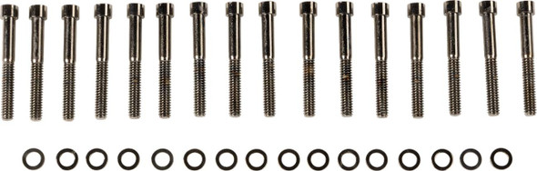 Drag Specialties - 24010575 - Bolt Kit - Primary Cover - Smooth - Black/Chrome - '04-'21 Sportster