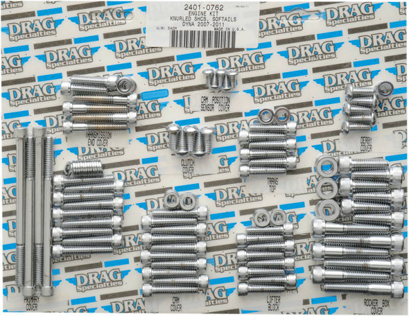 Drag Specialties - 24010762 - Bolt Kit - Complete Motor - Knurled/Socket-Head - '07-'17 Softail/Dyna