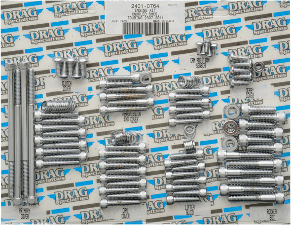 Drag Specialties - 24010764 - Bolt Kit - Complete Motor - Knurled/Socket-Head - '07-'16 Touring