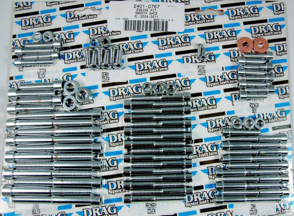 Drag Specialties - 24010767 - Bolt Kit - Complete Motor - Smooth/Socket-Head - '04-'21 Sportster