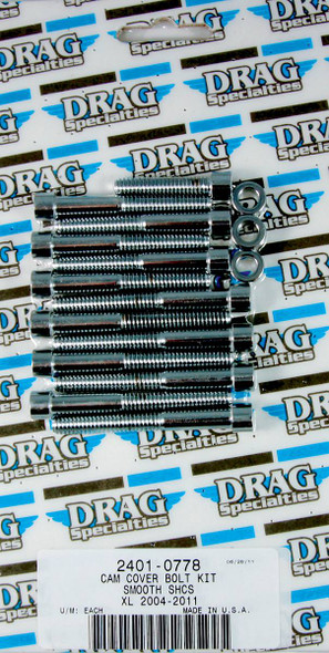 Drag Specialties - 24010778 - Bolt Kit - Cam Cover - Smooth - Chrome - '04-'21 Sportster