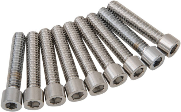 Drag Specialties - 24010975 - Bolt Kit - Camshaft Cover - Chrome - Smooth - M8