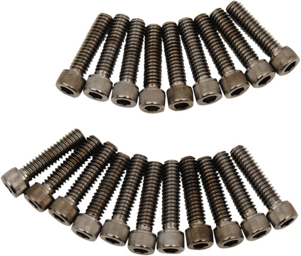 Drag Specialties - 24011021 - Bolt Kit - Rocker - Black/Chrome - Knurled - M8