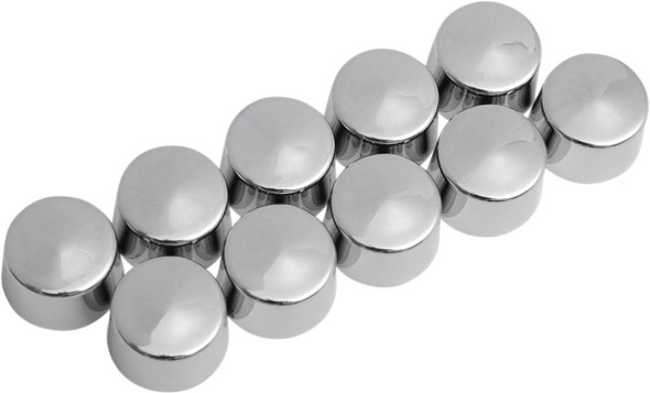 Drag Specialties - 24020129 - Bolt Covers - 12 Point - 10 mm - Chrome - 10 Pack