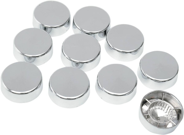 Drag Specialties - 24020130 - Bolt Covers with Washers - Hex - 5/8" - Chrome - 10 Pack