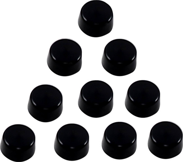 Drag Specialties - 24020154 - Bolt Covers - Hex - Side Cut - 7/16" - Black - 10 Pack