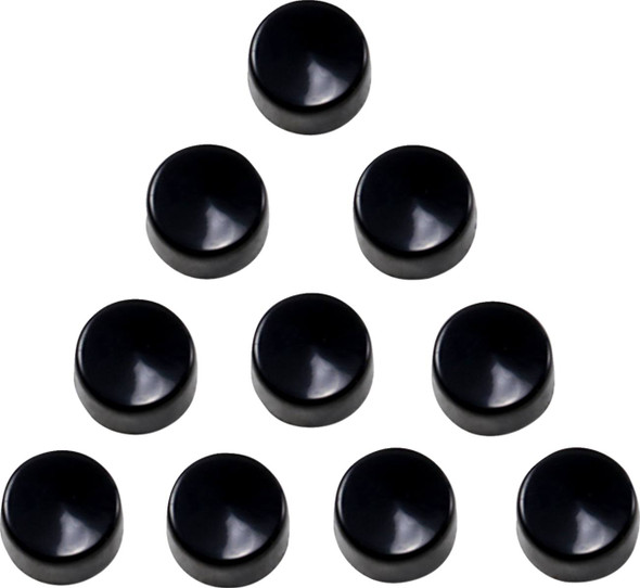 Drag Specialties - 24020156 - Bolt Covers - Hex - 1/2" - Black - 10 Pack