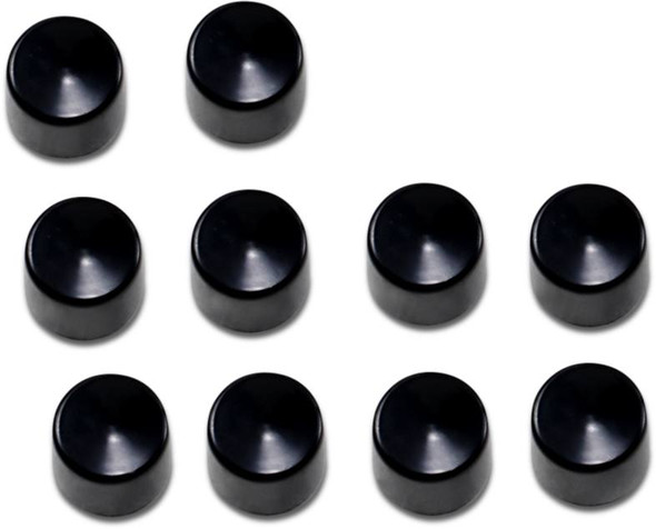 Drag Specialties - 24020161 - Bolt Covers - Hex - Deep - 9/16" - Black - 10 Pack