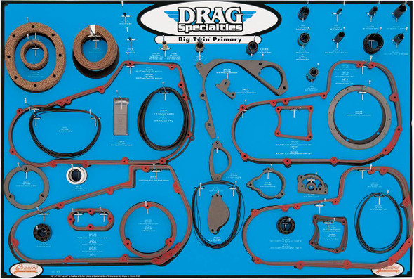 Drag Specialties - 99030101 - Gasket, Seal, and O-ring Display - '99-'06 Twin-Cam 5-Speed Primaries