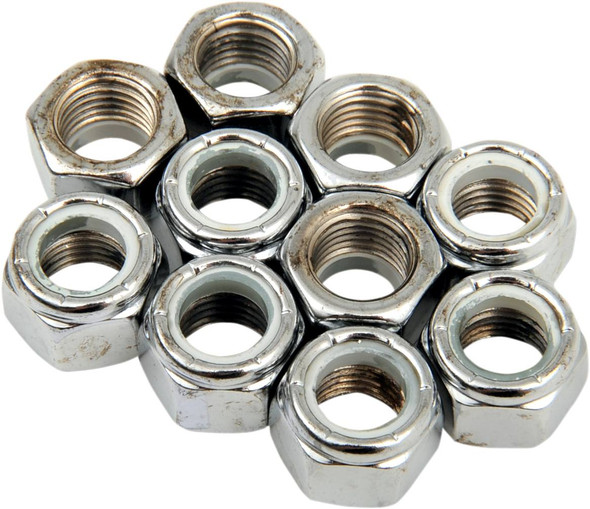 Drag Specialties - DS190531 - Nuts - Nylon - Chrome - 7/16"-20