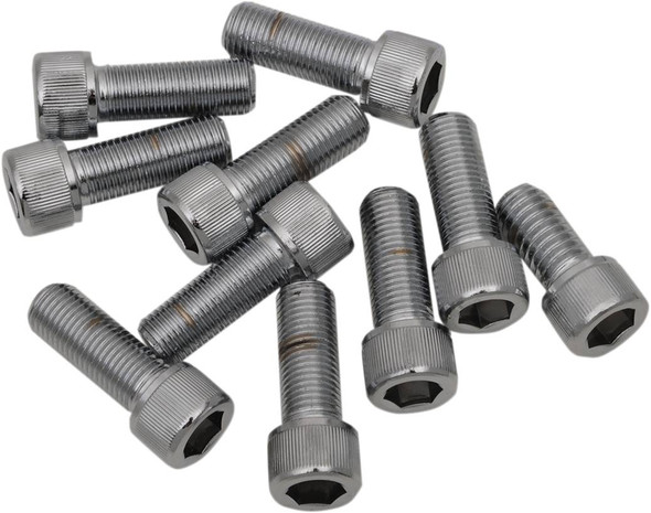 Drag Specialties - DS190578 - Bolts - Socket-Head/Replacement - Knurled/Fine Thread - 3/8"-24 x 1" - 10 Pack