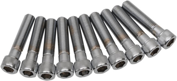 Drag Specialties - DS190582 - Bolts - Socket-Head/Replacement - Knurled/Fine Thread - 3/8"-24 x 2" - 10 Pack