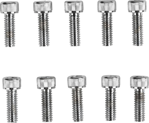 Drag Specialties - DS190584 - Bolts - Socket-Head - Replacement - Knurled/Coarse Thread - #8-32 x 1/2" - 10 Pack