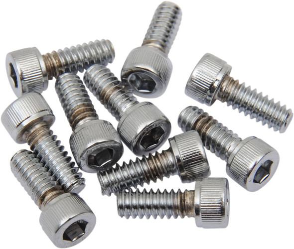 Drag Specialties - DS190587 - Bolts - Socket-Head - Replacement - Knurled/Coarse Thread - #10-24 x 1/2" - 10 Pack