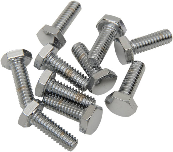 Drag Specialties - DS190603 - Bolts - Hex-Head - Chrome - 1/4"-20 x 7/8"