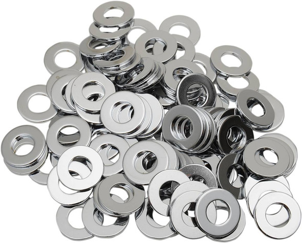 Drag Specialties - DS190654 - Washers - Flat - 1/4" - Chrome